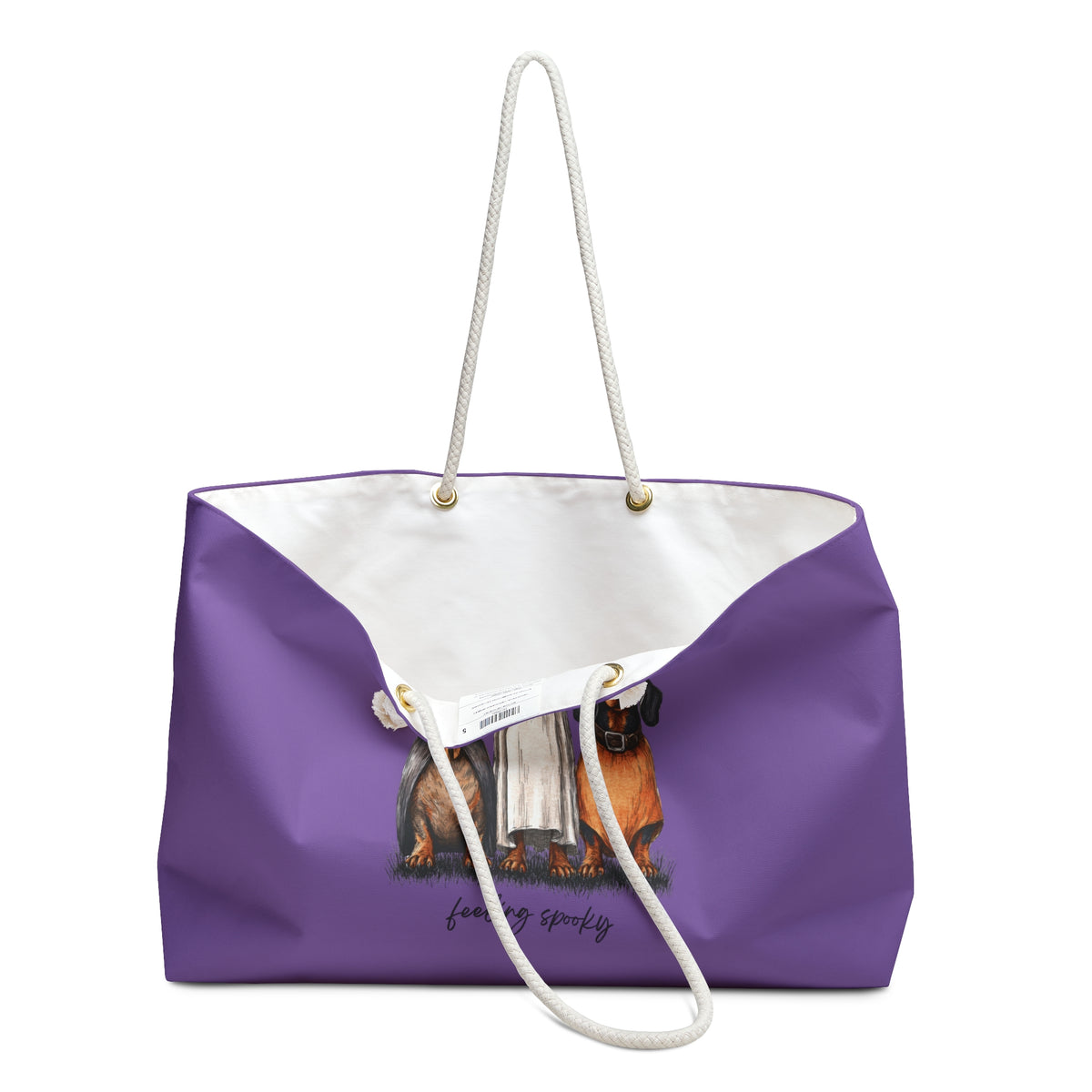 Feeling Spooky Halloween Dog Themed Weekender Bag, Tote for Pet Lovers, Fall Travel, Weekend Getaway, Unique Gift Idea