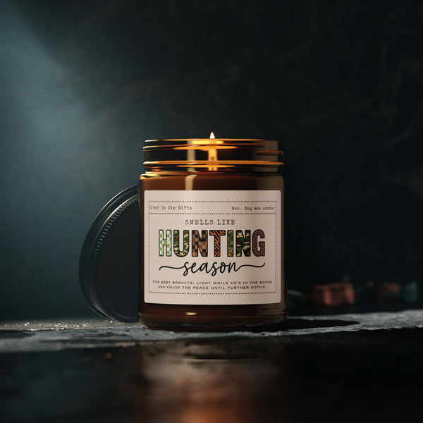 Smells Like Hunting Season | Hunting Gift, Outdoorsman Candle, Rustic Cabin Candle | Funny Candle