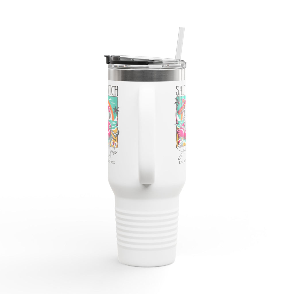 40oz Salty Bitch Social Club Tumbler – Funny Skeleton Flamingo Cup | Summer Iced Coffee Cup, Girls Trip Gift, Bachelorette Beach Mug