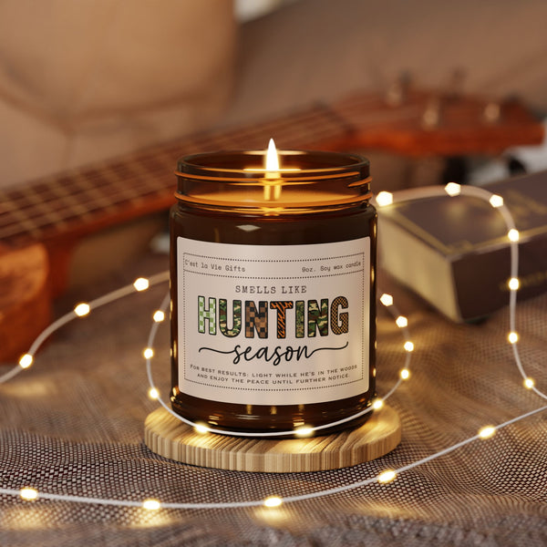 Smells Like Hunting Season | Hunting Gift, Outdoorsman Candle, Rustic Cabin Candle | Funny Candle