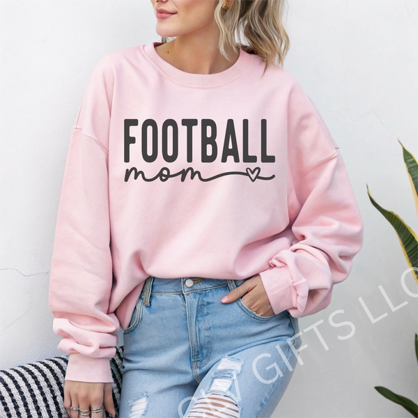 Football Mom Gildan 18000 Unisex Crewneck Sweatshirt, Comfortable Apparel for Football Moms, Game Day Wear, Sports Moms Gift, Cozy Casual Outfit