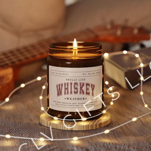 Smells Like Whiskey Weather Candle | Funny Fall Candle, Sassy Gift, Whiskey Lover Candle