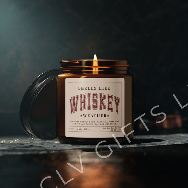 Smells Like Whiskey Weather Candle | Funny Fall Candle, Sassy Gift, Whiskey Lover Candle