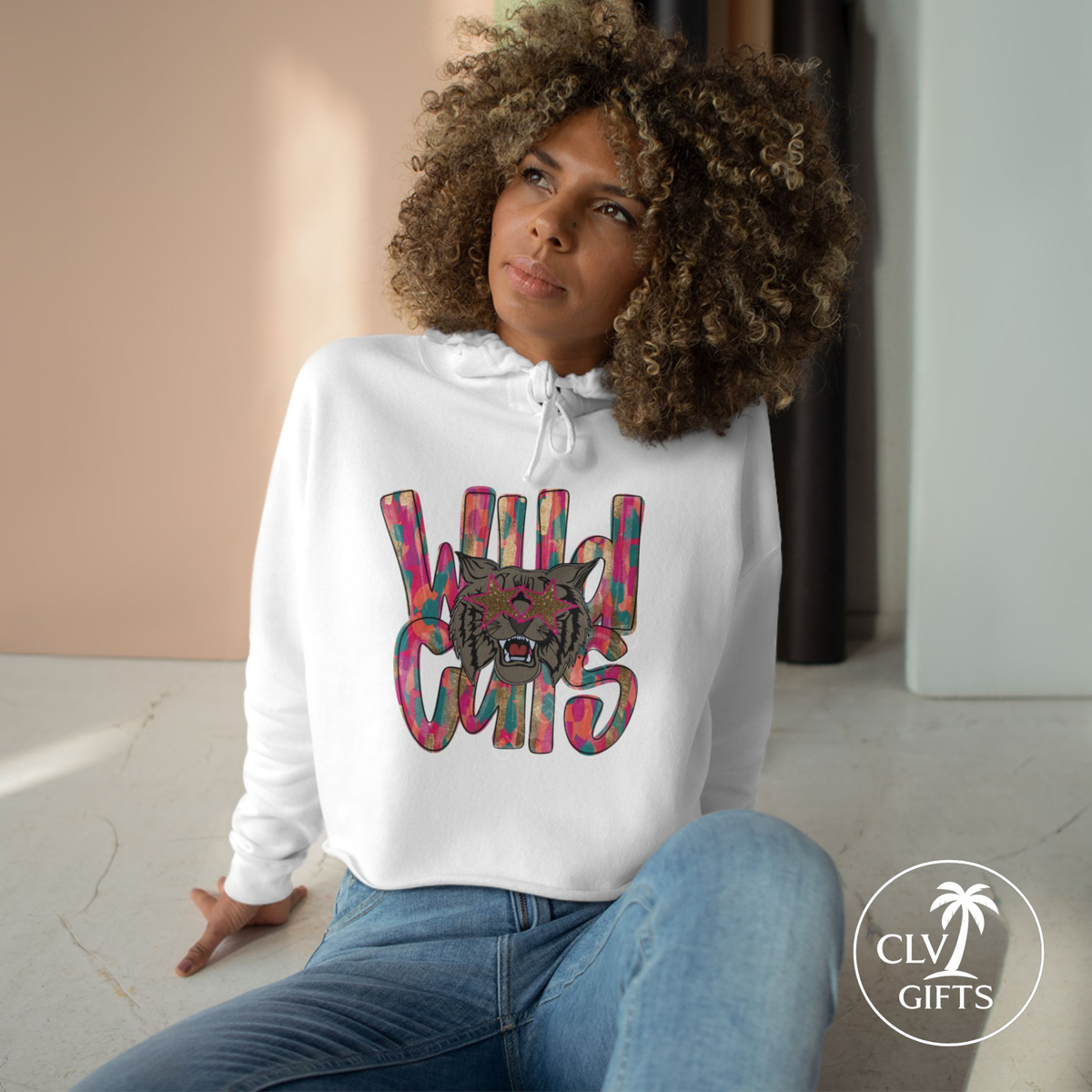 Wild Cats Cropped Hoodie