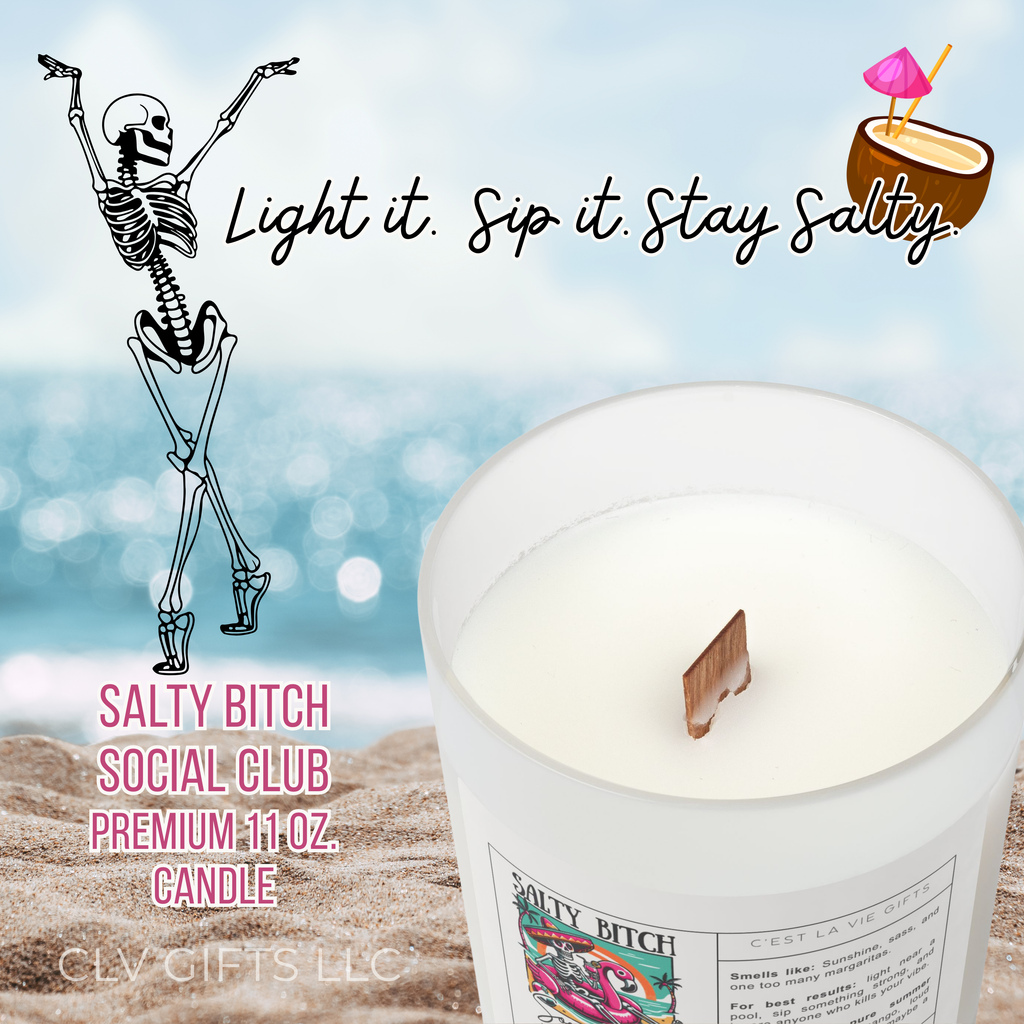 Salty Bitch Social Club Candle | Coconut Mango | Funny Summer Candle Gift | Stocking Stuffer