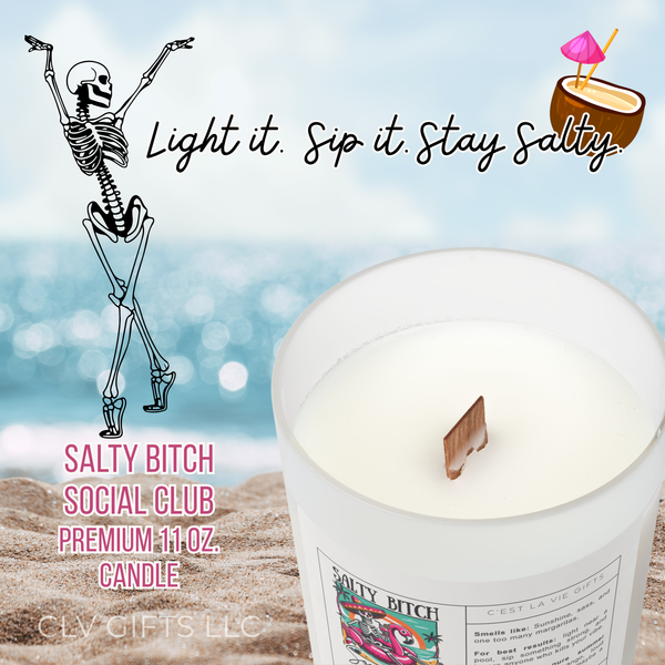 Salty Bitch Social Club Candle | Coconut Mango | Funny Summer Candle Gift | Stocking Stuffer