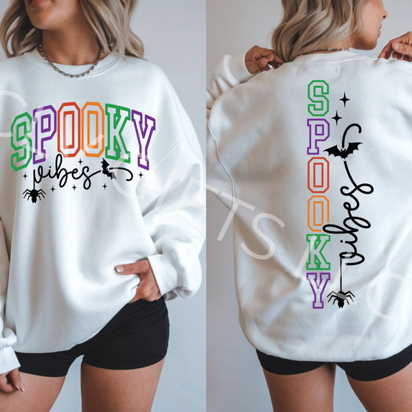 Spooky Vibes Halloween Sweatshirt | Retro Ghost Season Crewneck