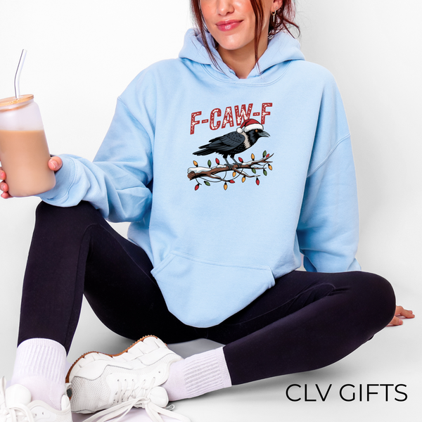 F-CAW-F Holiday Crow Hoodie – Cozy Unisex Christmas Sweatshirt