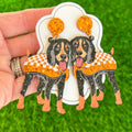 Game Day Hound Earrings! Orange & White!