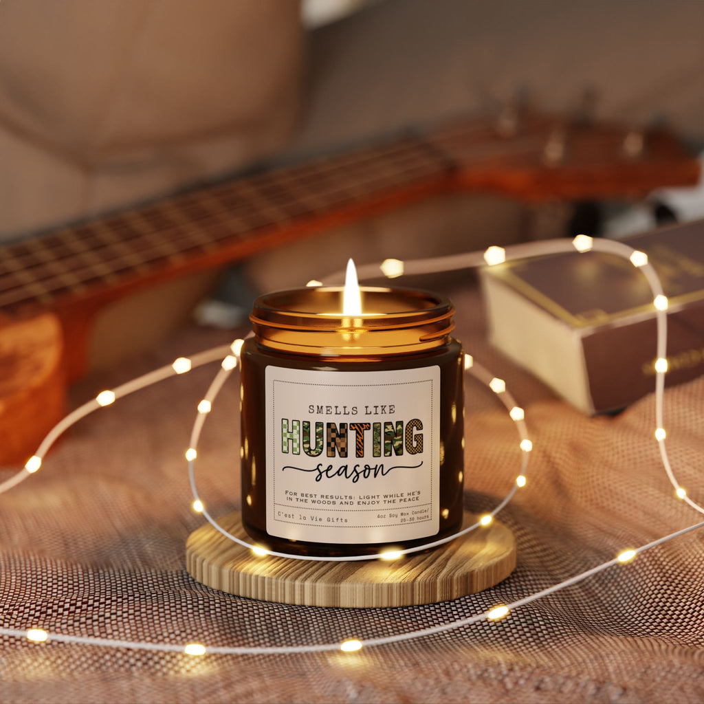 Smells Like Hunting Season | Hunting Gift, Outdoorsman Candle, Rustic Cabin Candle | Funny Candle