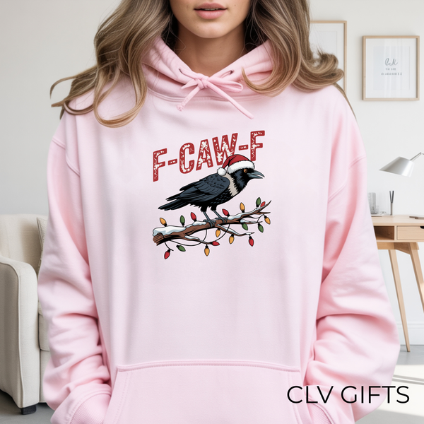 F-CAW-F Holiday Crow Hoodie – Cozy Unisex Christmas Sweatshirt