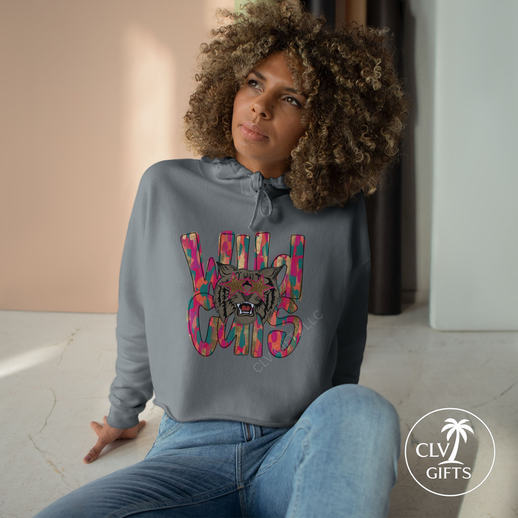 Wild Cats Cropped Hoodie