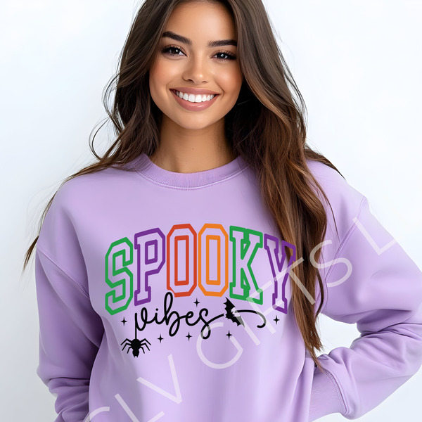 Spooky Vibes Halloween Sweatshirt | Retro Ghost Season Crewneck