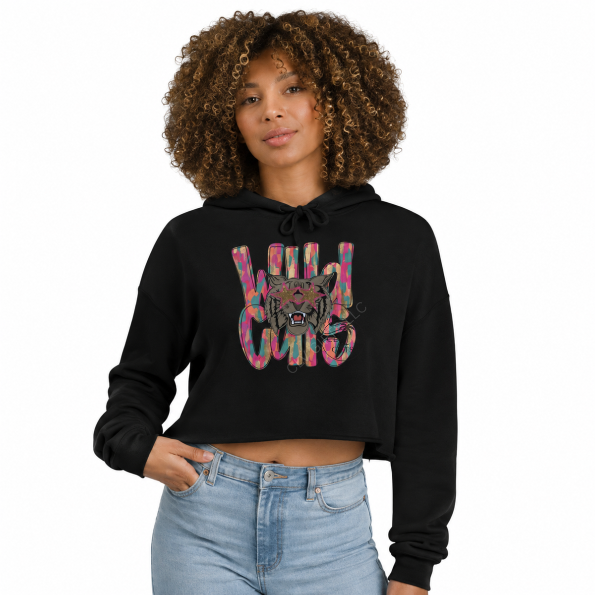 Wild Cats Cropped Hoodie