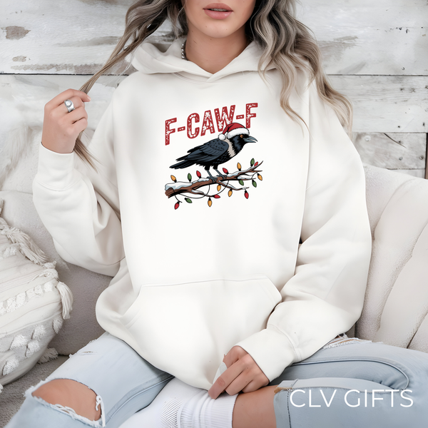 F-CAW-F Holiday Crow Hoodie – Cozy Unisex Christmas Sweatshirt