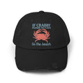 If Crabby Please Return to the Beach Distressed Baseball Hat | Coastal Mom Hat