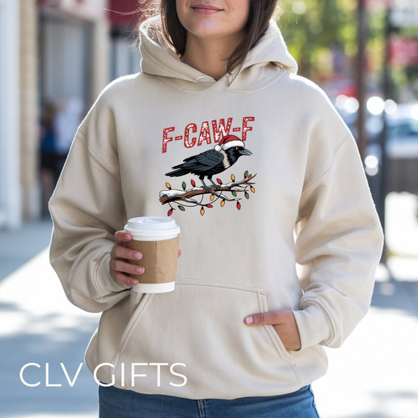 F-CAW-F Holiday Crow Hoodie – Cozy Unisex Christmas Sweatshirt