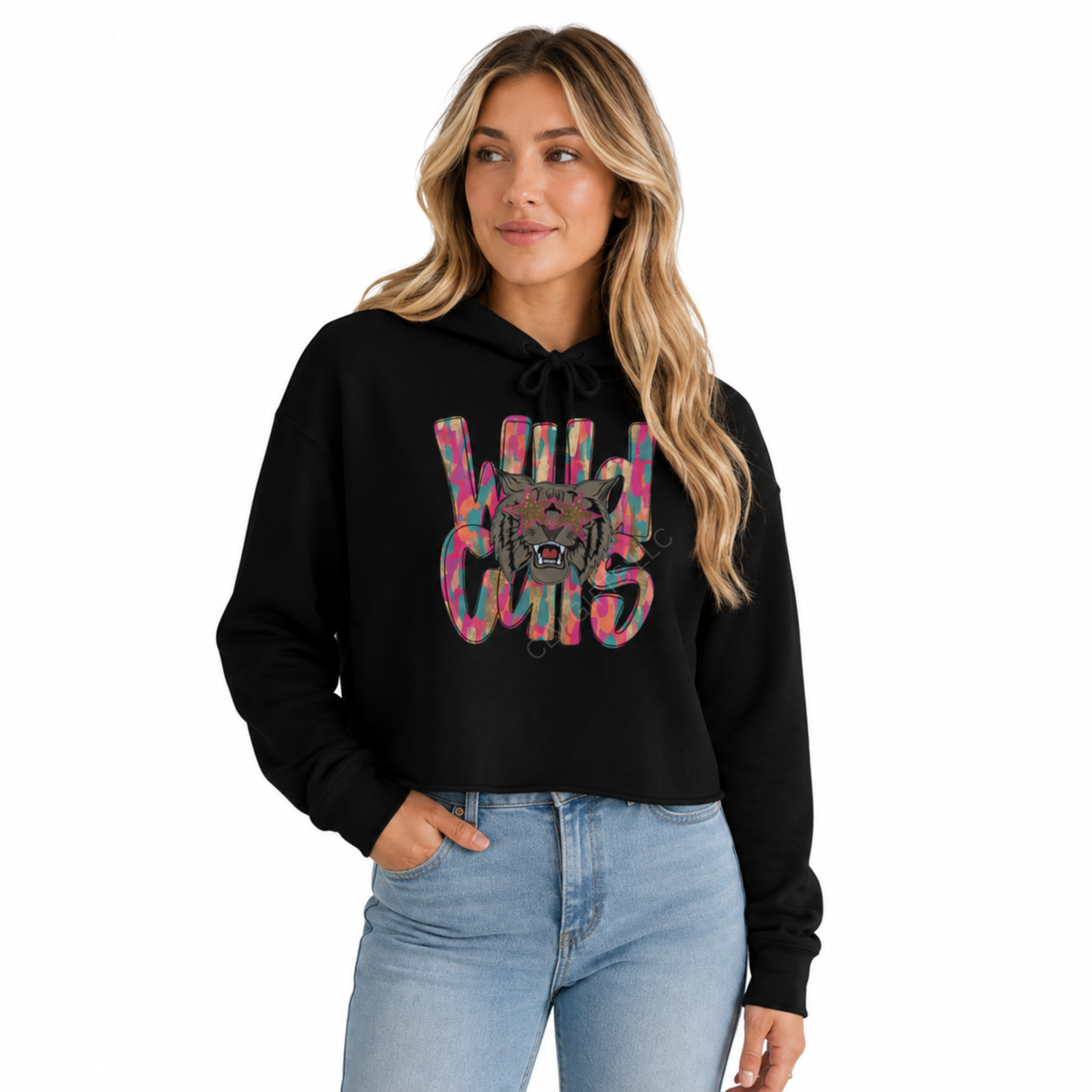 Wild Cats Cropped Hoodie