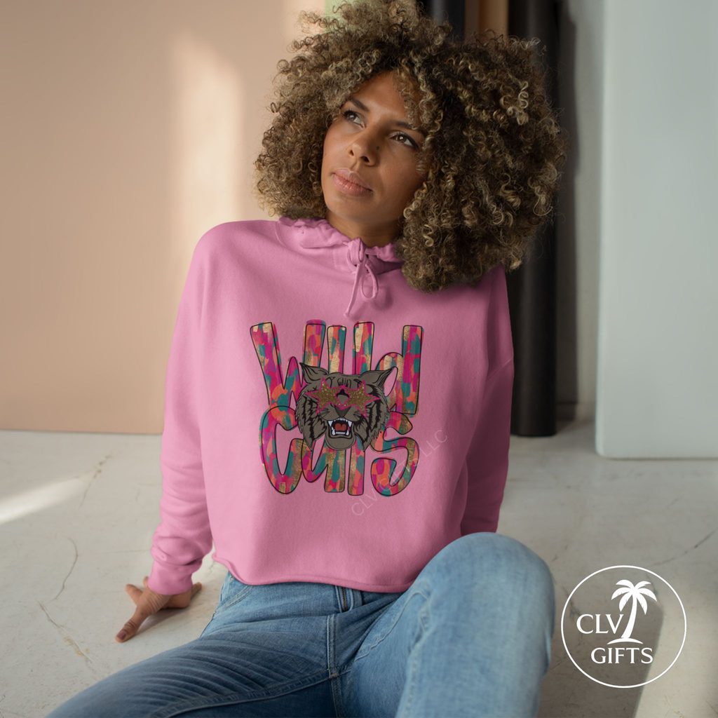 Wild Cats Cropped Hoodie