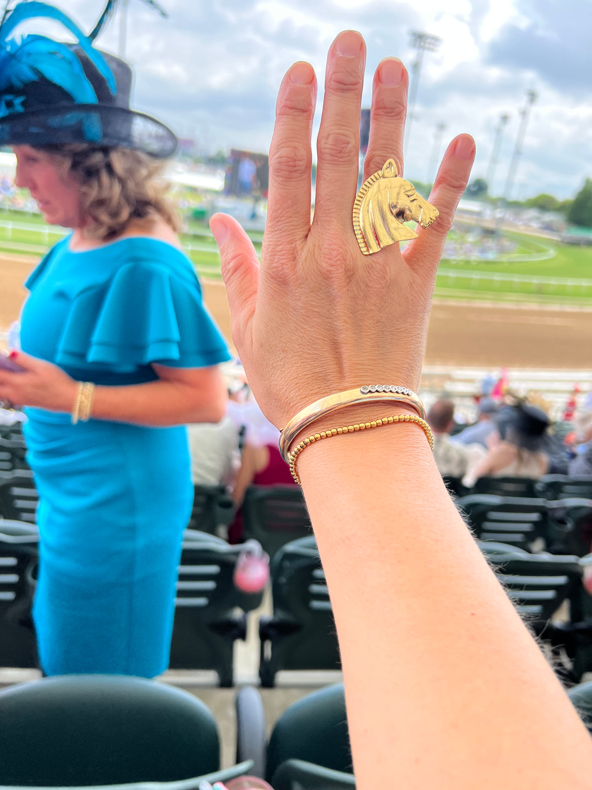 Gold Horse Ring 🏇 Kentucky Derby Statement Jewelry
