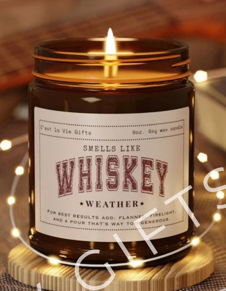 Smells Like Whiskey Weather Candle | Funny Fall Candle, Sassy Gift, Whiskey Lover Candle