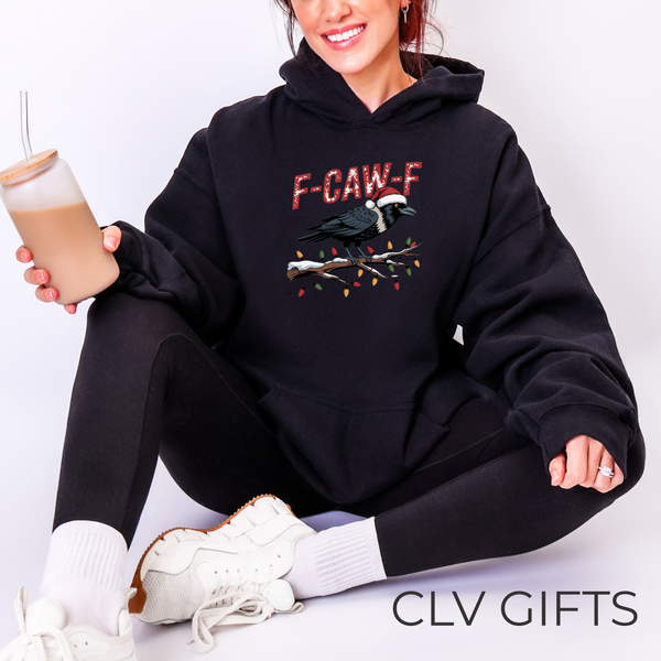 F-CAW-F Holiday Crow Hoodie – Cozy Unisex Christmas Sweatshirt