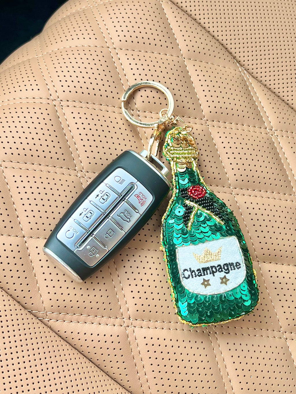 Champagne Bottle Keychain - Cheers!