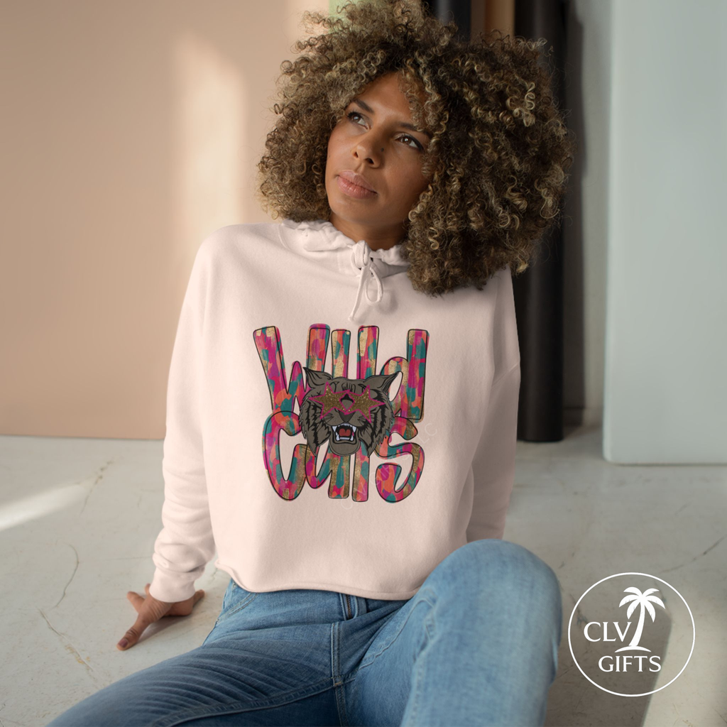 Wild Cats Cropped Hoodie