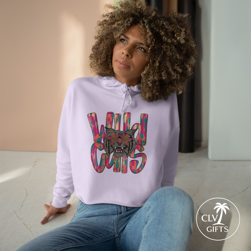 Wild Cats Cropped Hoodie