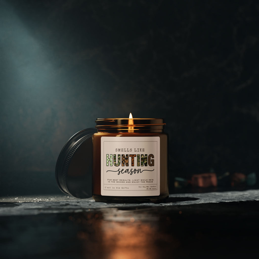 Smells Like Hunting Season | Hunting Gift, Outdoorsman Candle, Rustic Cabin Candle | Funny Candle