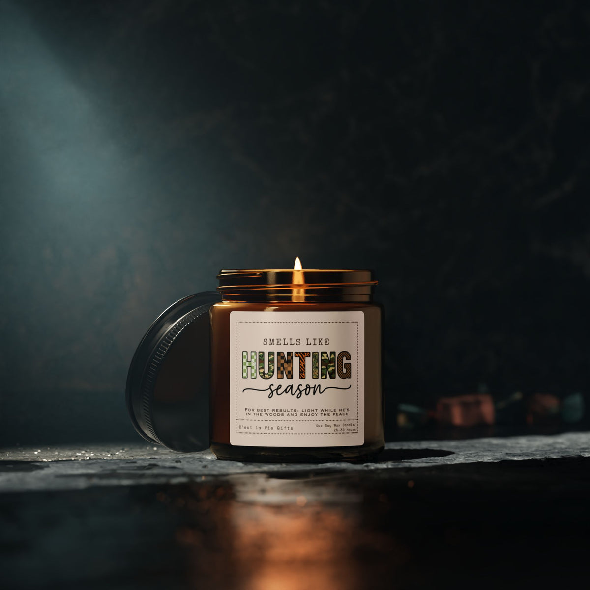 Smells Like Hunting Season | Hunting Gift, Outdoorsman Candle, Rustic Cabin Candle | Funny Candle