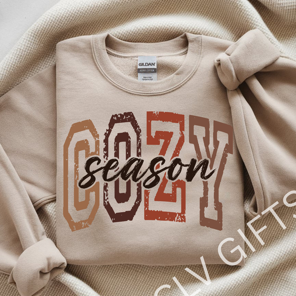 Cozy Season Sweatshirt | Gildan 18000 – Fall & Winter Crewneck for Coffee, Candles & Chill Days
