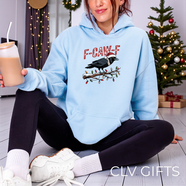 F-CAW-F Holiday Crow Hoodie – Cozy Unisex Christmas Sweatshirt