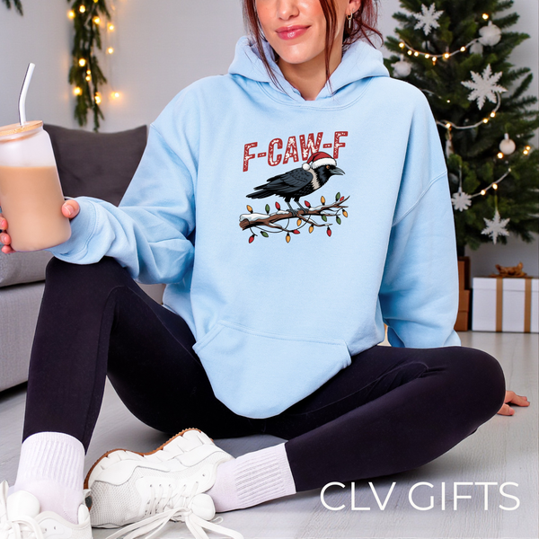 F-CAW-F Holiday Crow Hoodie – Cozy Unisex Christmas Sweatshirt