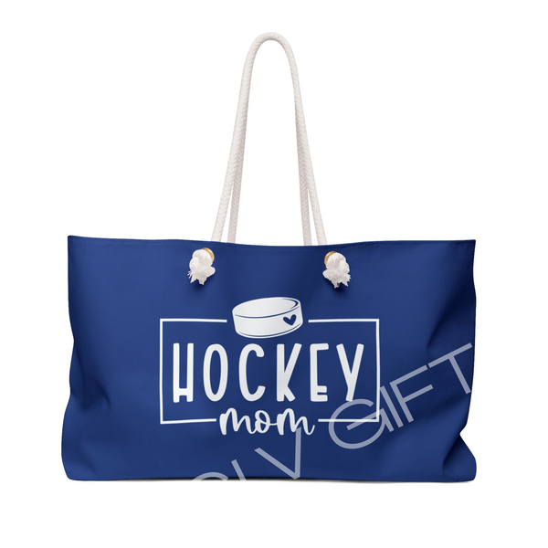 Hockey Mom Weekender Bag | Travel Tote for Moms, Sports Bag, Gym Bag, Gift for Hockey Lovers, Stylish Carry-All