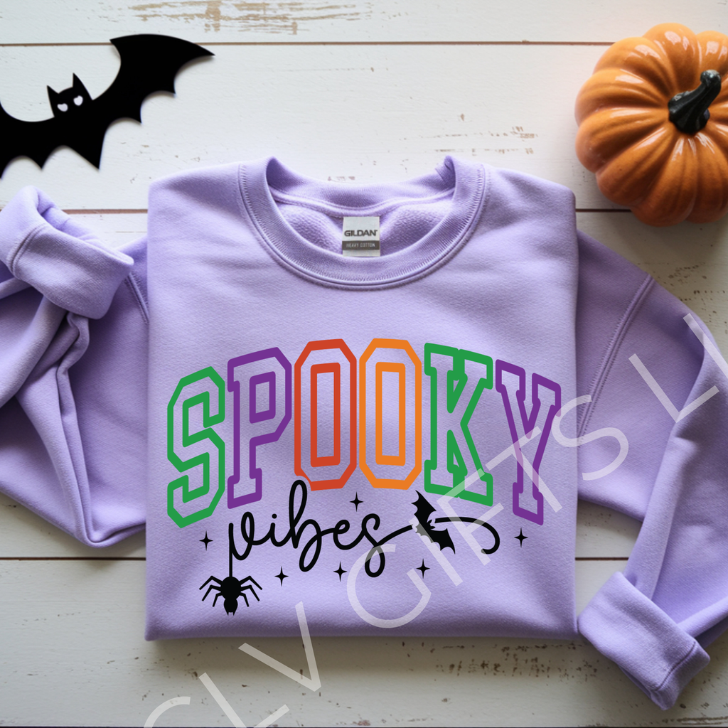 Spooky Vibes Halloween Sweatshirt | Retro Ghost Season Crewneck