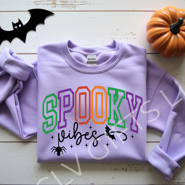 Spooky Vibes Halloween Sweatshirt | Retro Ghost Season Crewneck