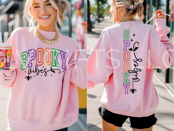 Spooky Vibes Halloween Sweatshirt | Retro Ghost Season Crewneck