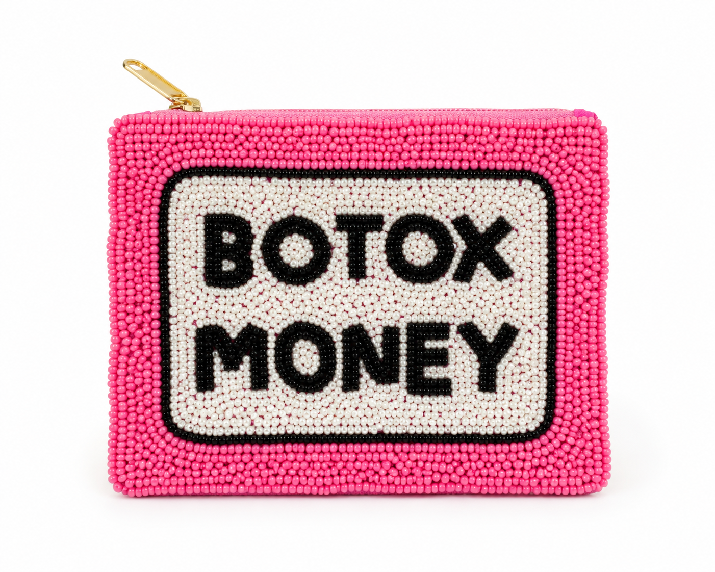 Botox Money Beaded Coin Purse – Pink