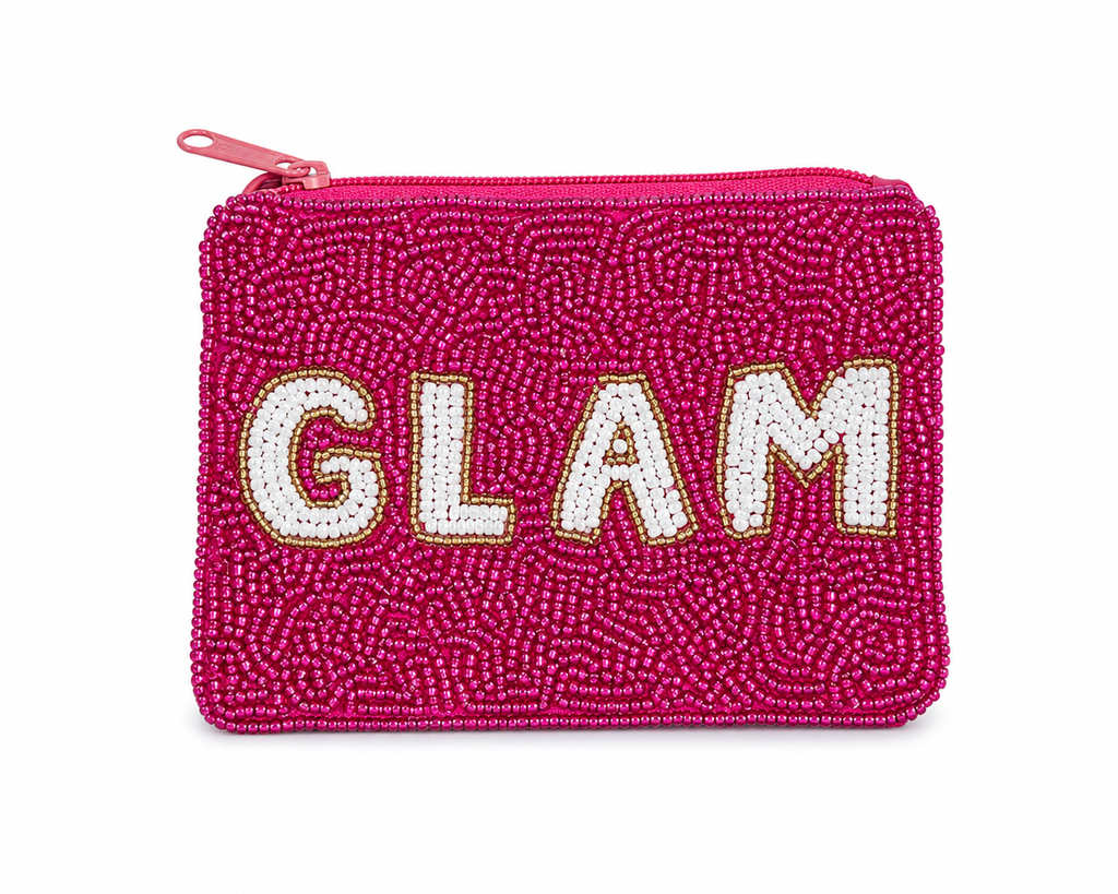 GLAM Beaded Coin Purse – Pink or White