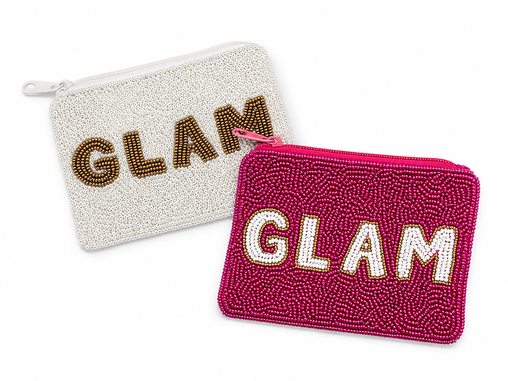 GLAM Beaded Coin Purse – Pink or White