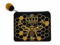 Queen Bee Beaded Coin Purse – Black & Gold