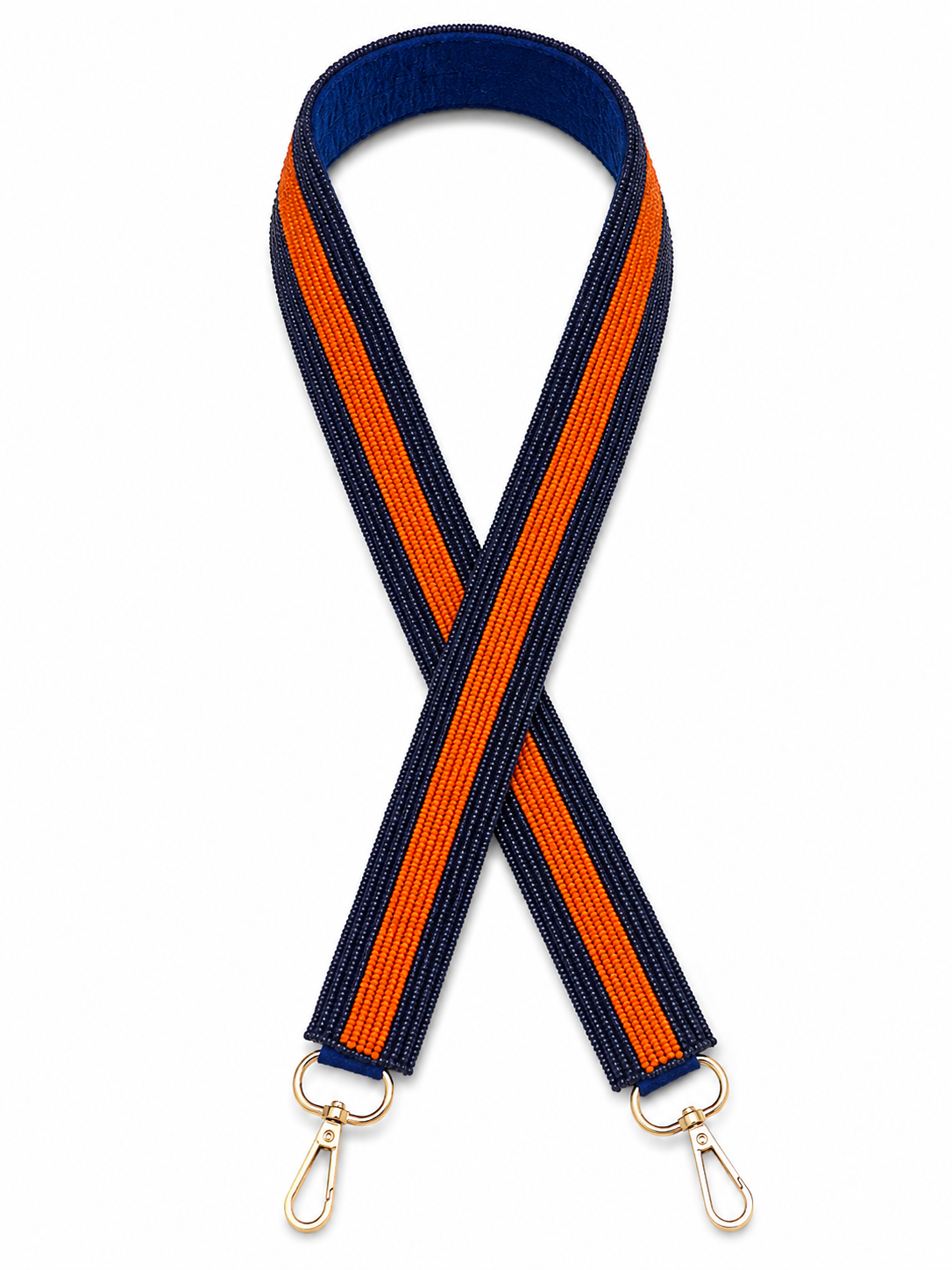 Orange & Navy Beaded Purse Strap