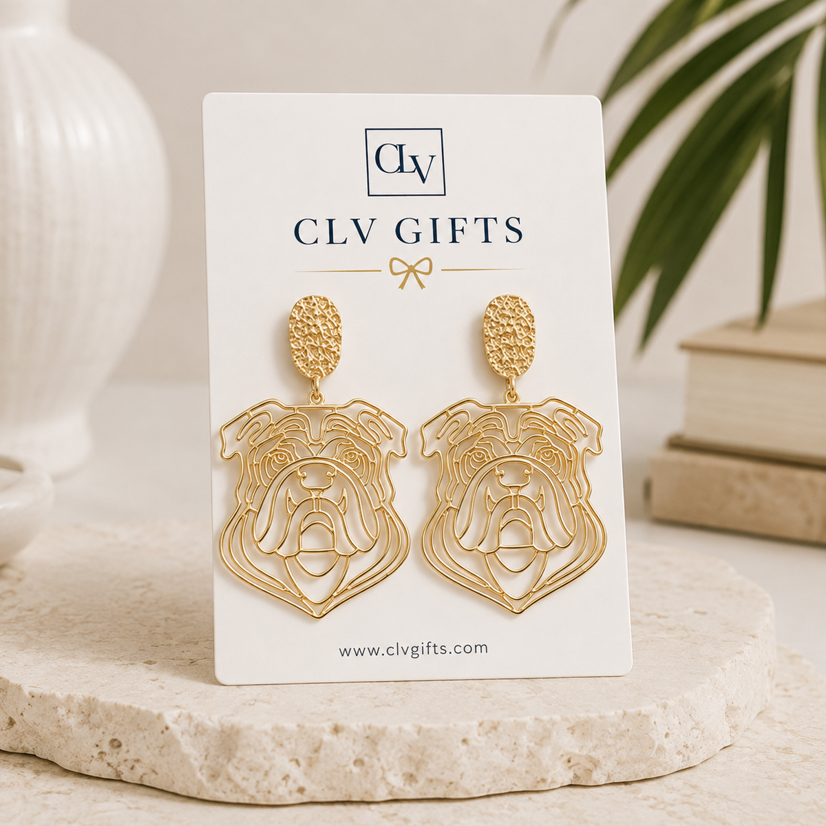 Bulldog Game Day Earrings | Gold, Silver or Gunmetal