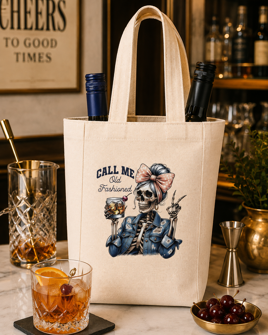 Call Me Old Fashioned Double Wine Tote 🥃