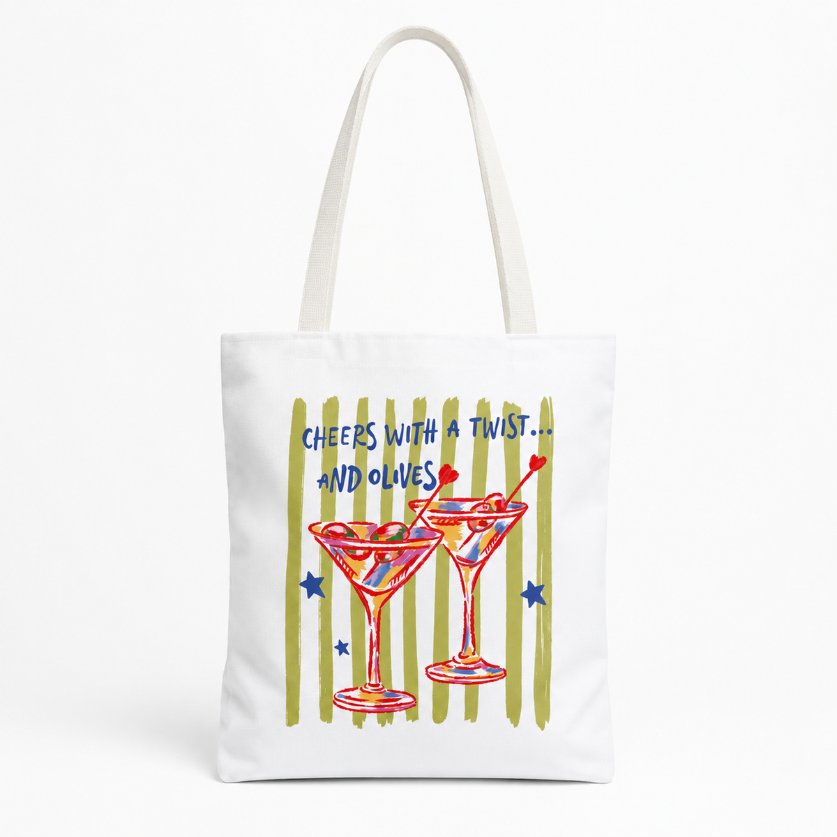 Cheers With a Twist... & Olives Tote Bag