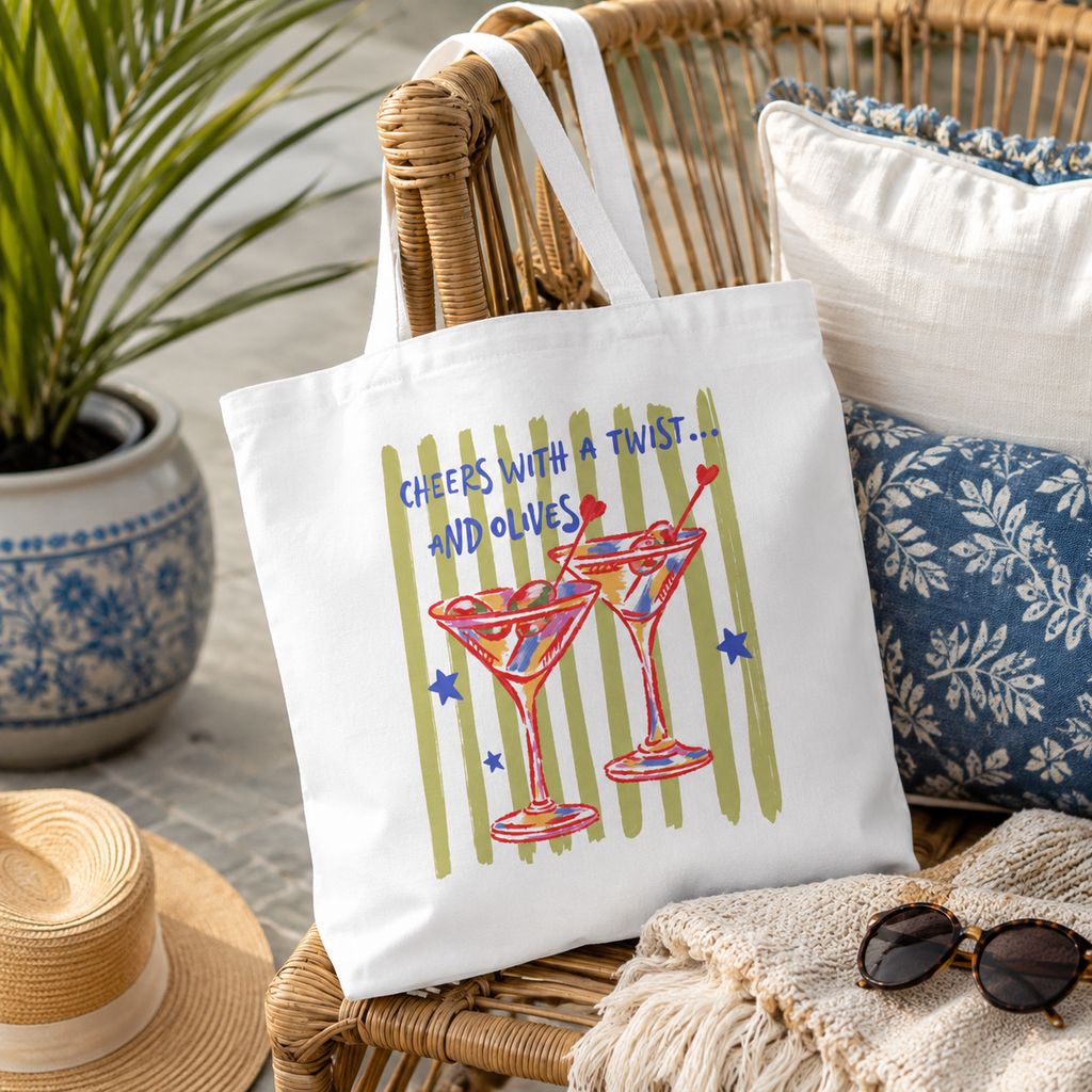 Cheers With a Twist... & Olives Tote Bag