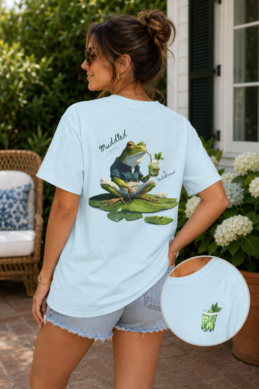 Muddled & Unbothered Comfort Colors® Frog Cocktail T-Shirt