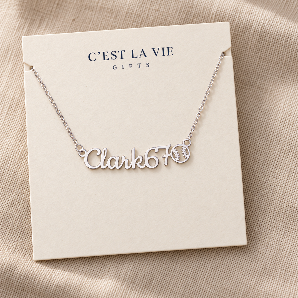 Personalized Baseball Mom Necklace