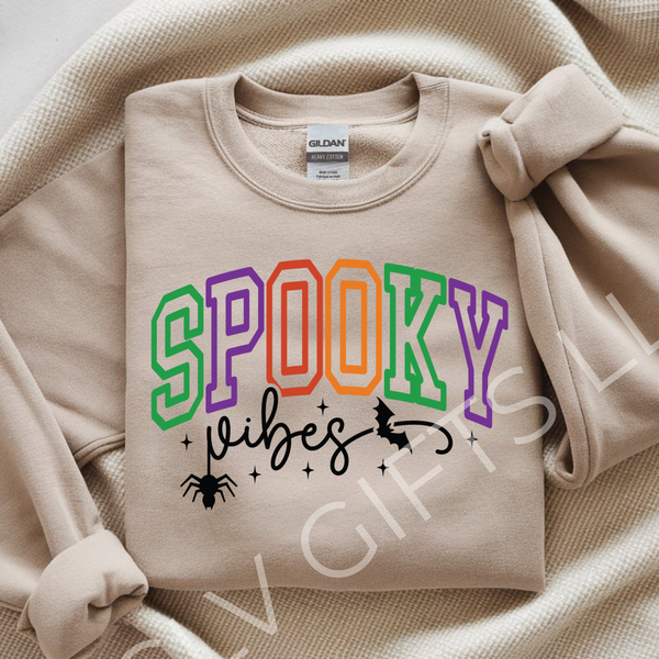 Spooky Vibes Halloween Sweatshirt | Retro Ghost Season Crewneck